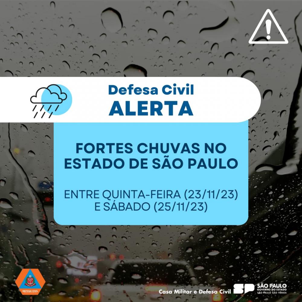 Alerta Da Defesa Civil Para Chuva Que Atingirá O Estado De SP Entre ...