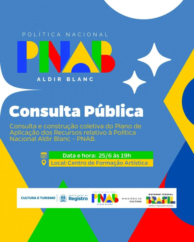 Registro realiza consulta pública para definir uso de recursos da Política Nacional Aldir Blanc 2025